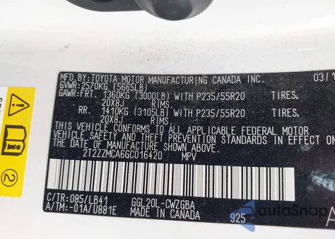 2016 Lexus Rx 350 from USA, damaged, VIN 2T2ZZMCA6GC016420